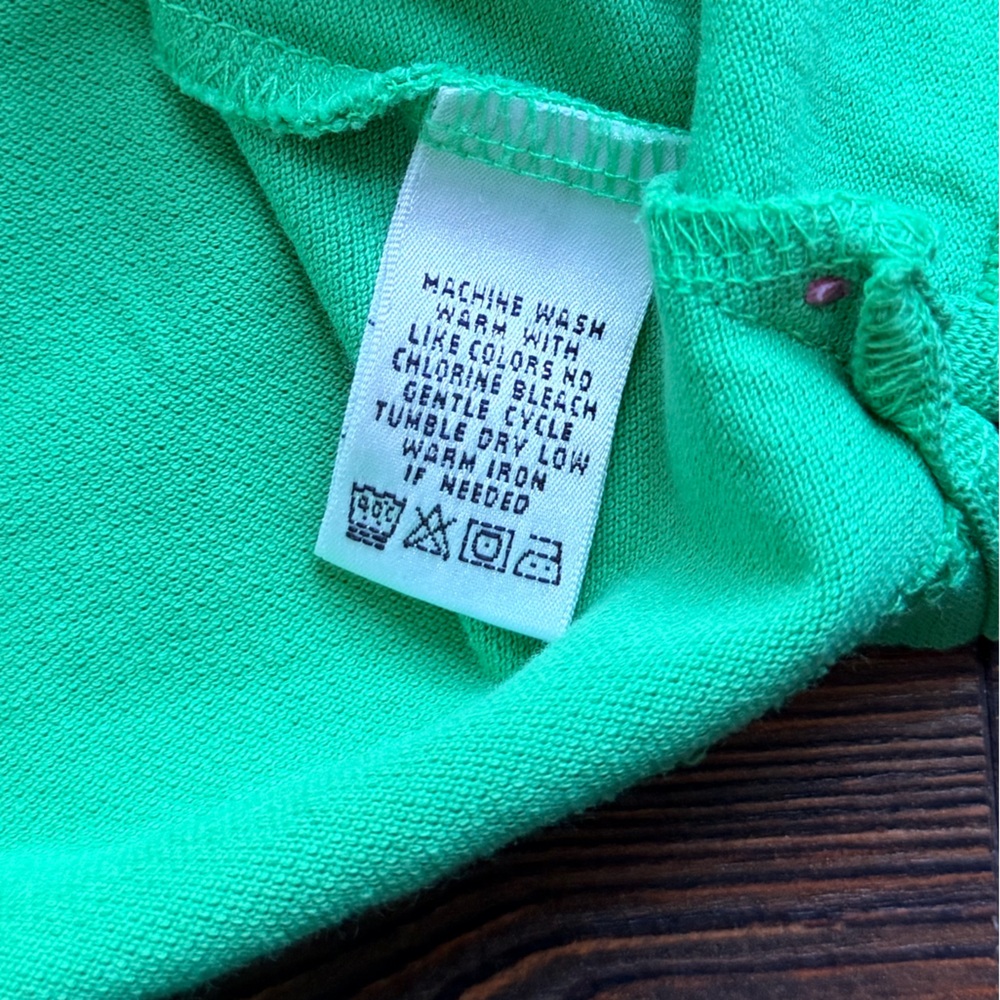 Lilly Pulitzer Soft Green Color Cotton Polo Shirt Cap Sleeve XL - Picture 6 of 8